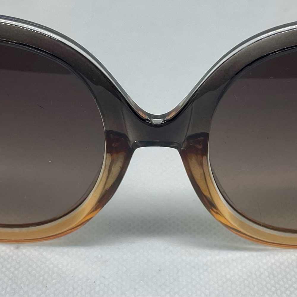 Luxe Unisex Fashion Eyewear Sunglasses Brown & Gold With Red & Green Accent..New - Picture 11 of 14